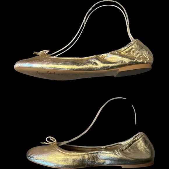 EUC $130 Sam Edelman ICON Metallic Gold Felicia Ballet Flat size 9.5 - Picture 3 of 9